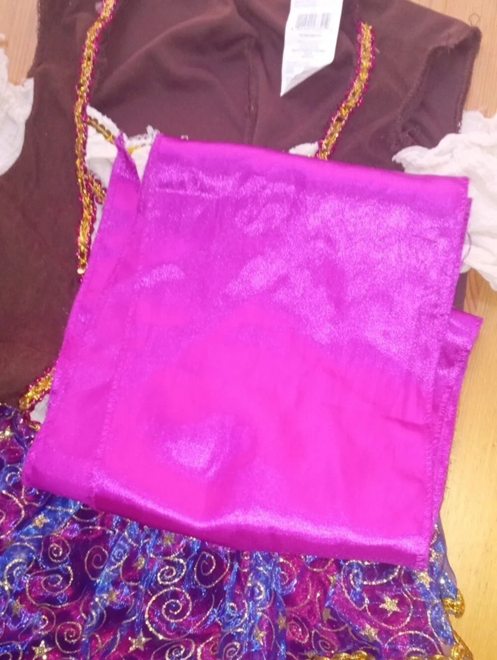 Girls Burgundy Pirate Gypsy Costume with Purple Sash